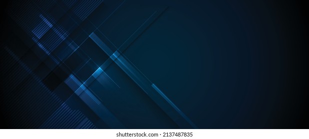 Vector digital graphic design with light line, geometric shape, stripe line pattern and texture on gradient blue color.Illustration abstract art for modern futuristic, technology, wallpaper background