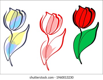 Vector digital handmade floral fashion sketch background with beautiful flower for logo design