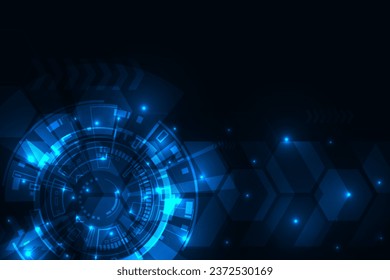 Vector digital hud hi-tech technology communication concept adstract blue light background.