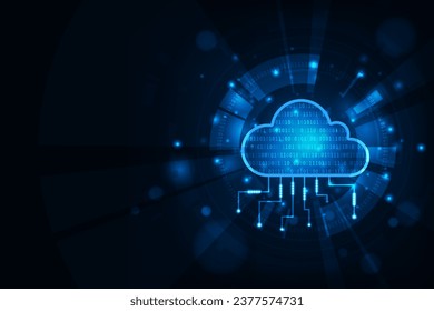 Tecnología de almacenamiento en la nube de tecnología de cobertura digital de cobertura de cobertura digital Vector: transferencia de datos al fondo de luz azul del concepto de servidor.