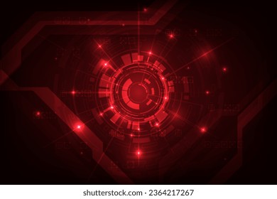 Vector digital hud technology adstract with red light futuristic background.