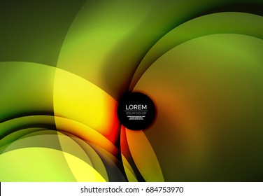 digitale Vektorgrafik, leuchtende Wellen und Kreise