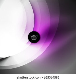 Vector digital illustration, glowing waves and circles