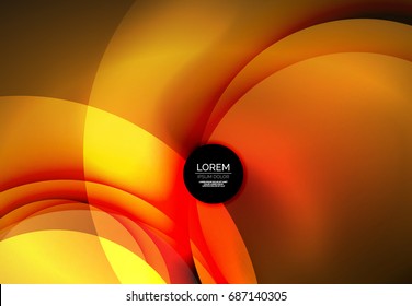 Ilustración digital vectorial, ondas y círculos brillantes