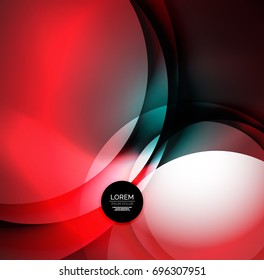 digitale Vektorgrafik, leuchtende Wellen und Kreise