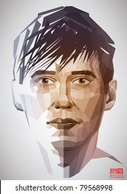 Vector digital man portrait