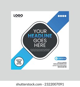 Vector digital marketing agency and corporate social media banner or post template

