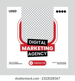 Vector digital marketing agency and corporate social media banner or post template