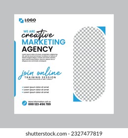 Vector digital marketing agency and corporate social media banner or post template