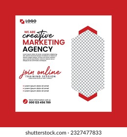 Vector digital marketing agency and corporate social media banner or post template