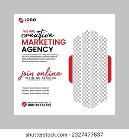 Vector digital marketing agency and corporate social media banner or post template