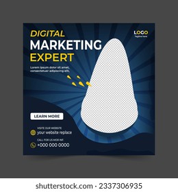 Vector digital marketing agency and corporate social media post Design or square web banner ready template