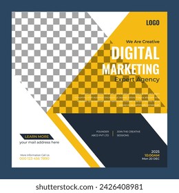 Vector digital marketing agency instagram post and web banner template