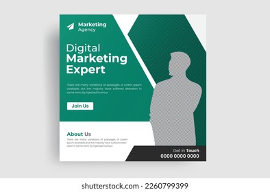 Vector digital marketing agency social media post template