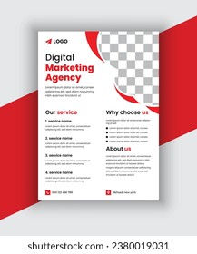 Vektor Digital Marketing Flyer Design. Corporate Business Agency bearbeitbare Flyer Vorlage.