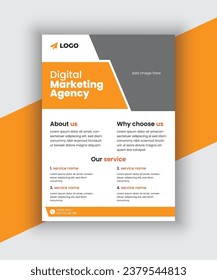 Plantilla de volante de marketing digital de vectores. diseño de volante editable de la agencia de marketing.