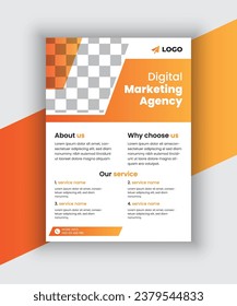 Vector digital marketing flyer template. marketing agency editable flyer design.