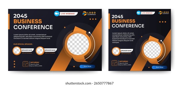 vector of Digital marketing live webinar and corporate social media post template.