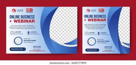 vector of Digital marketing live webinar and corporate social media post template.