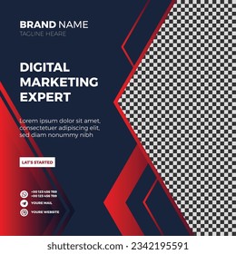 vector digital marketing social media and instagram post template