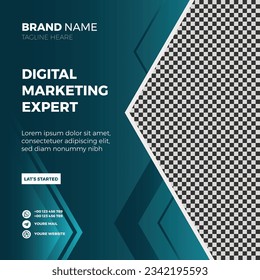 plantilla de publicación de instagram y medios sociales de marketing digital vectorial