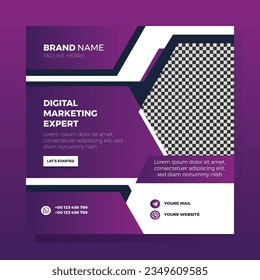 vector digital marketing social media and instagram post template