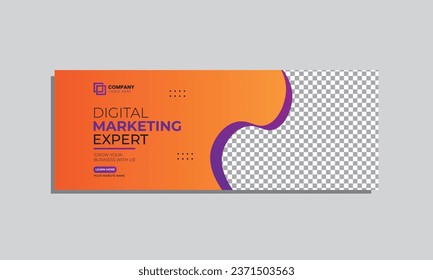 vector digital marketing social media cover banner design. editable social media cover banner template.