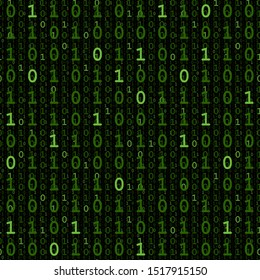 vector digital matrix. chlorine rifle green 0 1 numbers. dark repetitive background vector seamless pattern. programming computer binary code. technology concept. textile fabric swatch. wrapping paper