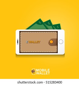 vector digital mobile wallet vector concept icon. smartphone screen with wallet and credit cards on screen. Internet banking concept. wireless money transfer.