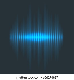Vector digital music equalizer audio waves design template audio signal visualization signal illustration.