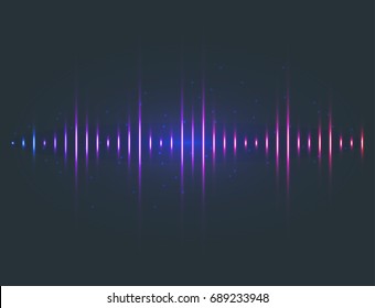 Vector Digital Music Equalizer Audio Waves Design Template Audio Signal Visualization Signal Illustration.