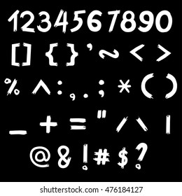 The vector of digital number with pluspunctuation marks in the style of broken wooden planks