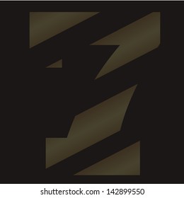 vector digital number seven. striped figures on a black background. eps10