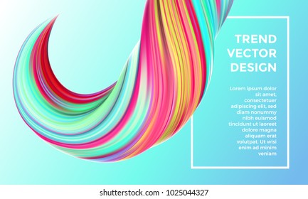 Vector digital painting abstract background. Creative vivid 3d flow paint wave. Trendy blue green liquid banner template with bright gradient paint on green background.