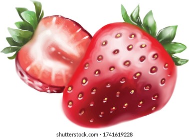 Pintura digital vectorial de fresa