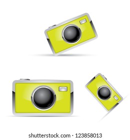 vector digital photo camera icon set. photo sign. portfolio icon. symbol of photographer.