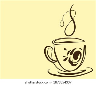 
VECTOR digital sketch fashion handmade creative food Background with the  cup of coffee are tea for  design menu are logo cafe 