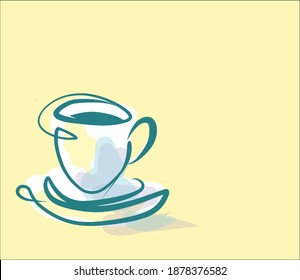 
VECTOR digital sketch fashion handmade creative food Background with the  cup of coffee are tea for  design menu are logo cafe 