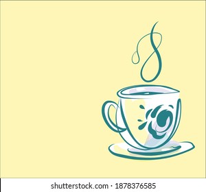 
VECTOR digital sketch fashion handmade creative food Background with the  cup of coffee are tea for  design menu are logo cafe 