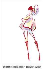 
VECTOR digital sketch fashion handmade creative Background with the beautiful young girl  model  for design logo 
