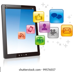 vector digital tablet smart phone icons