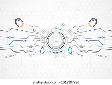 Vector digital technology concept. Abstract background. Vector illustration.