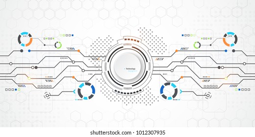 Vector digital technology concept. Abstract background. Vector illustration.