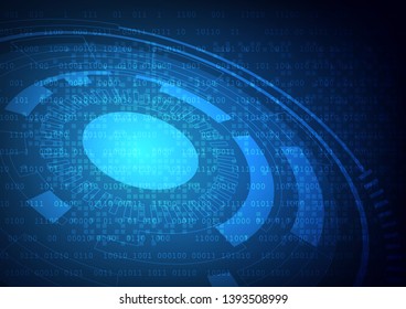 Vector digital technology concept abstract blue background.