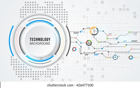 Vector digital technology concept. Abstract background. Vector illustration.