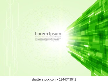 vector digital technology concept, Green line Technology background vector.
