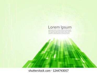 vector digital technology concept, Green line Technology background vector.