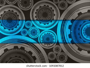Vector Digital Technology Gears wheel and Cock Background,modern style concept,free space for text input.