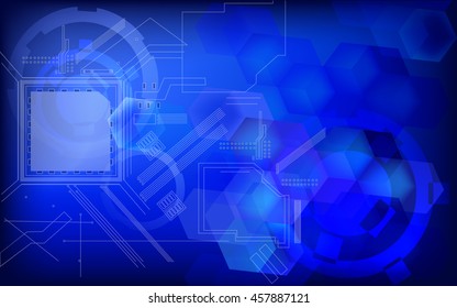 Vector digital tehnology background. Science theme. Polygons, the crystal grid. Transparent elements.