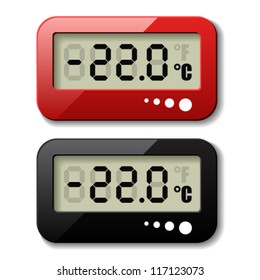 vector digital thermometer icons